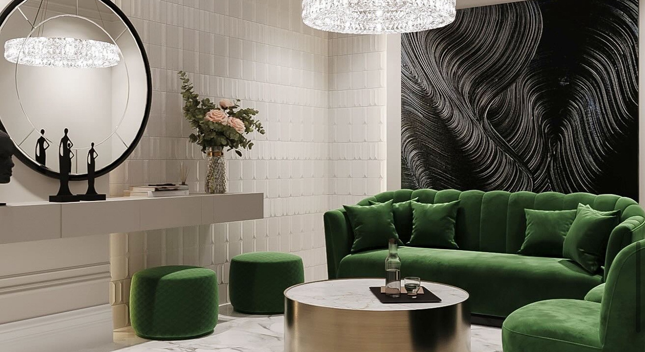 Luxurious medical spa reception area with decor.