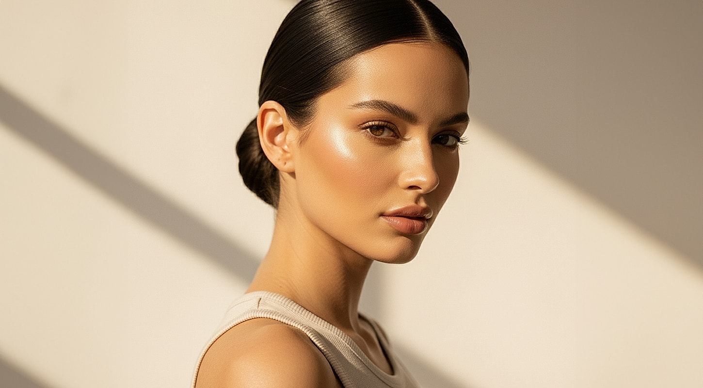 Profile of a woman with glowing skin.